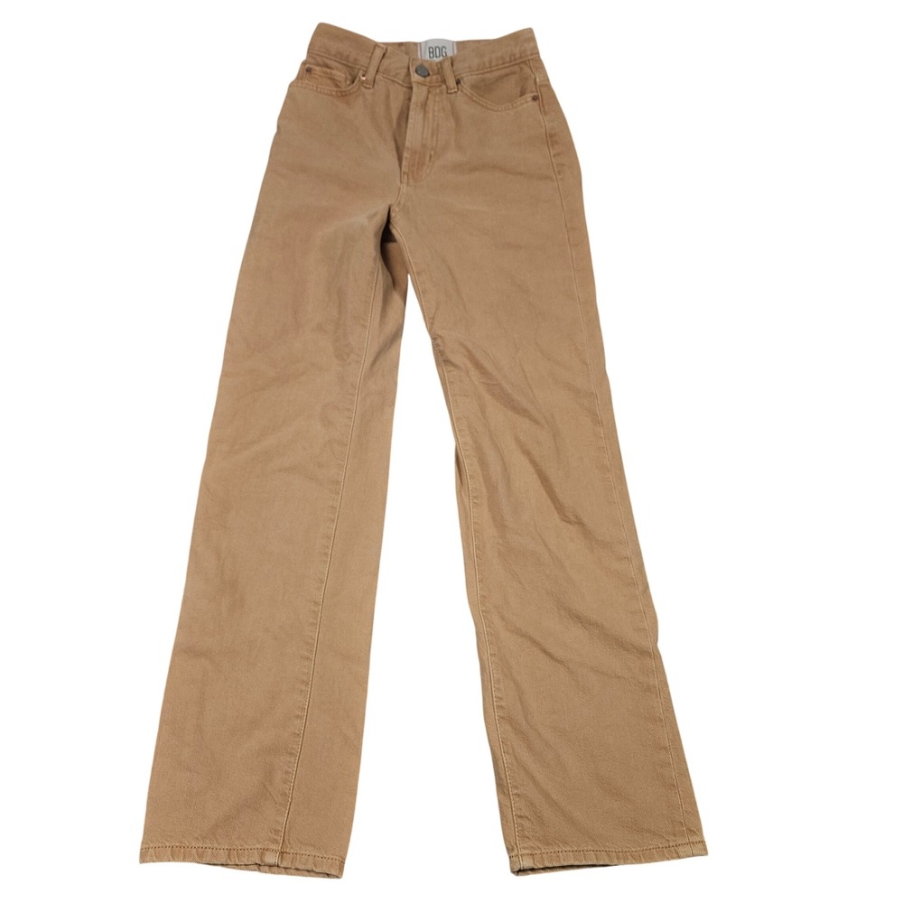 BDG Cowboy Jean Size 24 Tan Solid Straight Leg Western Workwear Cowgirl Utility